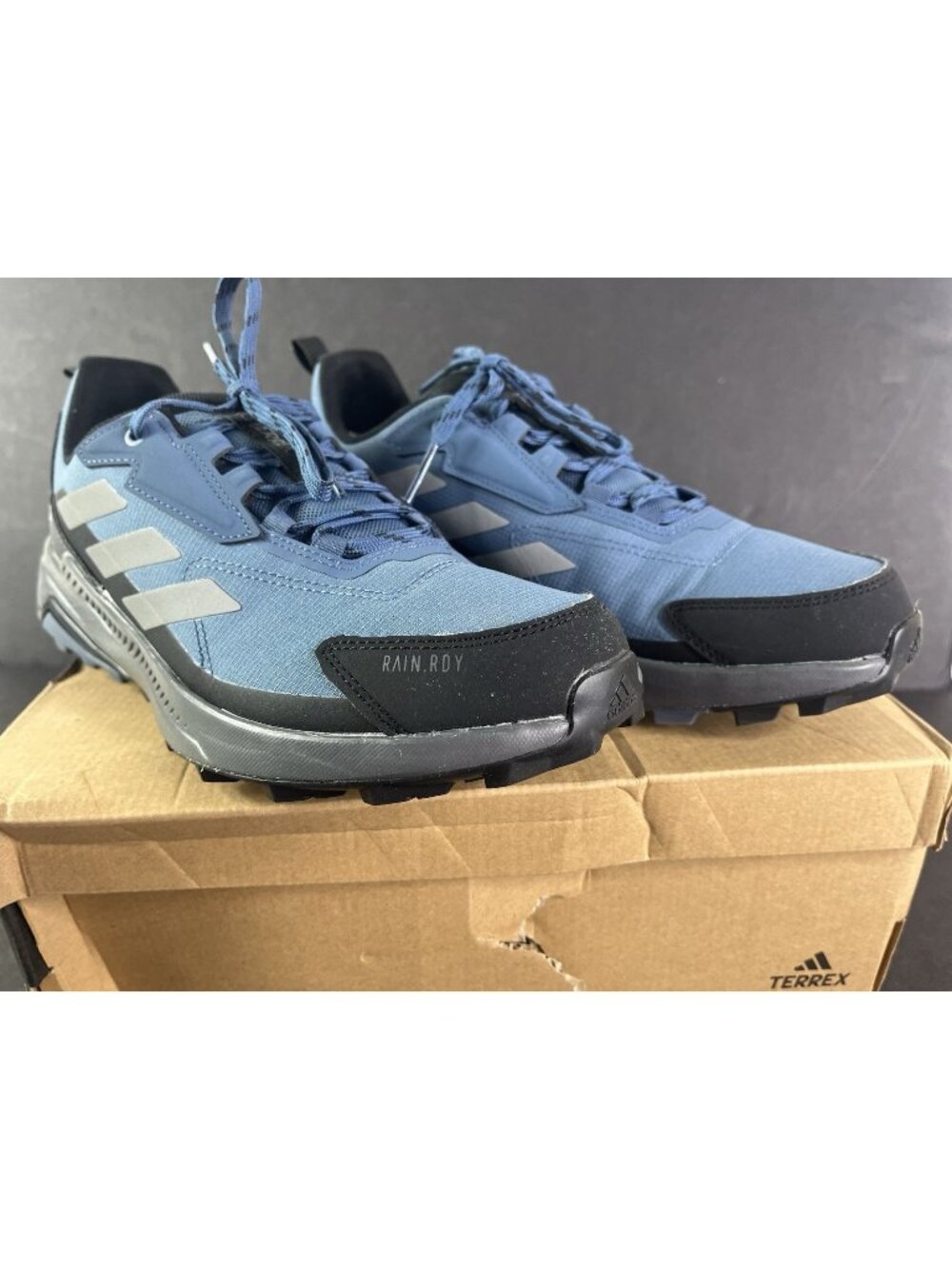 NEW Adidas Terrex Anylander Rain Hiking Shoes Sneaker Size 8.5 Men's Blue Black